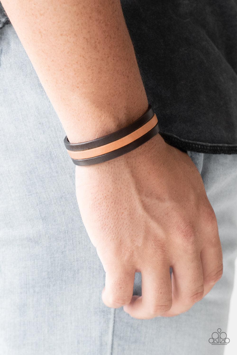 Paparazzi Accessories-Plain View - Brown Urban Bracelet