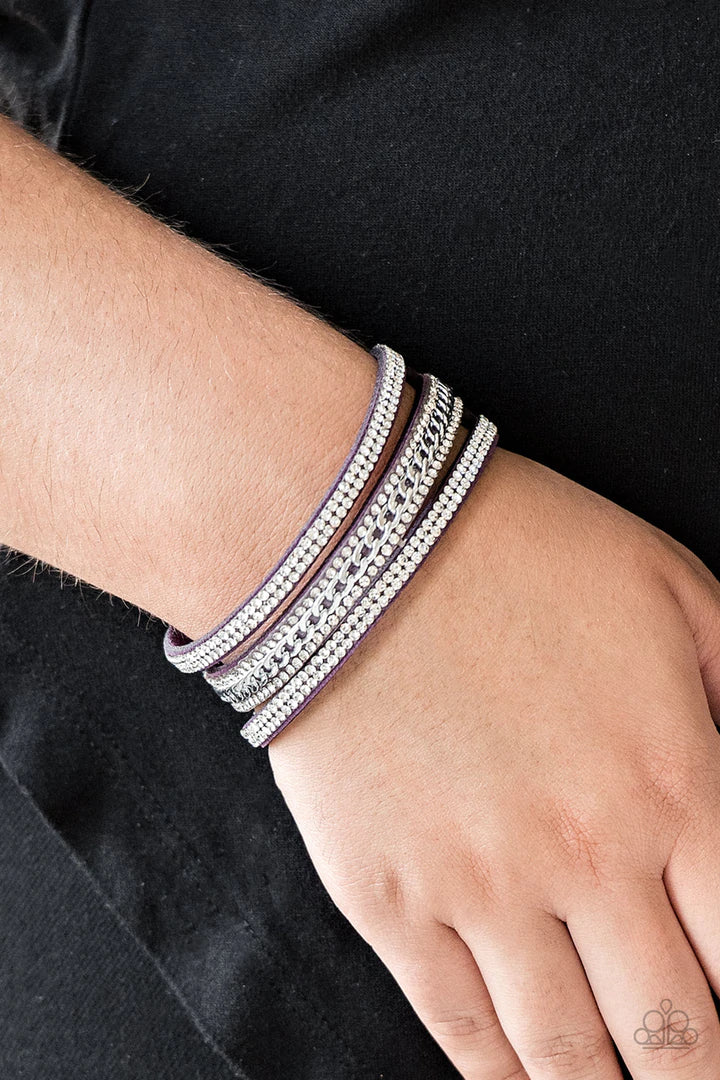 Rollin In Rhinestones Purple Bracelet - Jewelry by Bretta