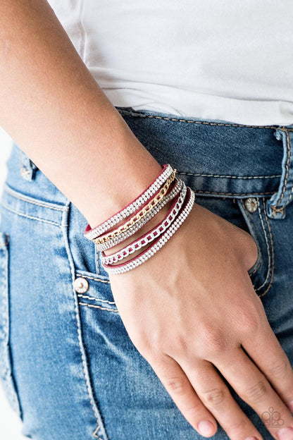 Paparazzi Accessories-Fashion Fiend - Red Bracelet