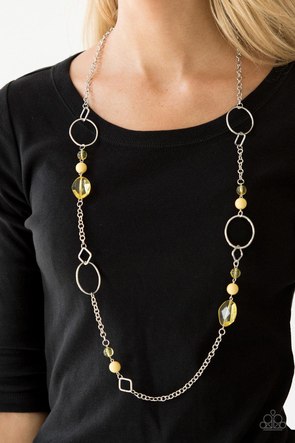 Paparazzi Accessories-Very Visionary - Yellow Necklace
