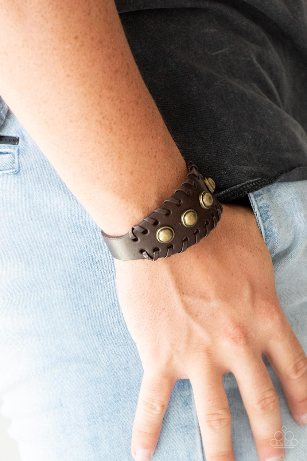Paparazzi Acvcessories-Urban Cowboy - Brown Bracelet