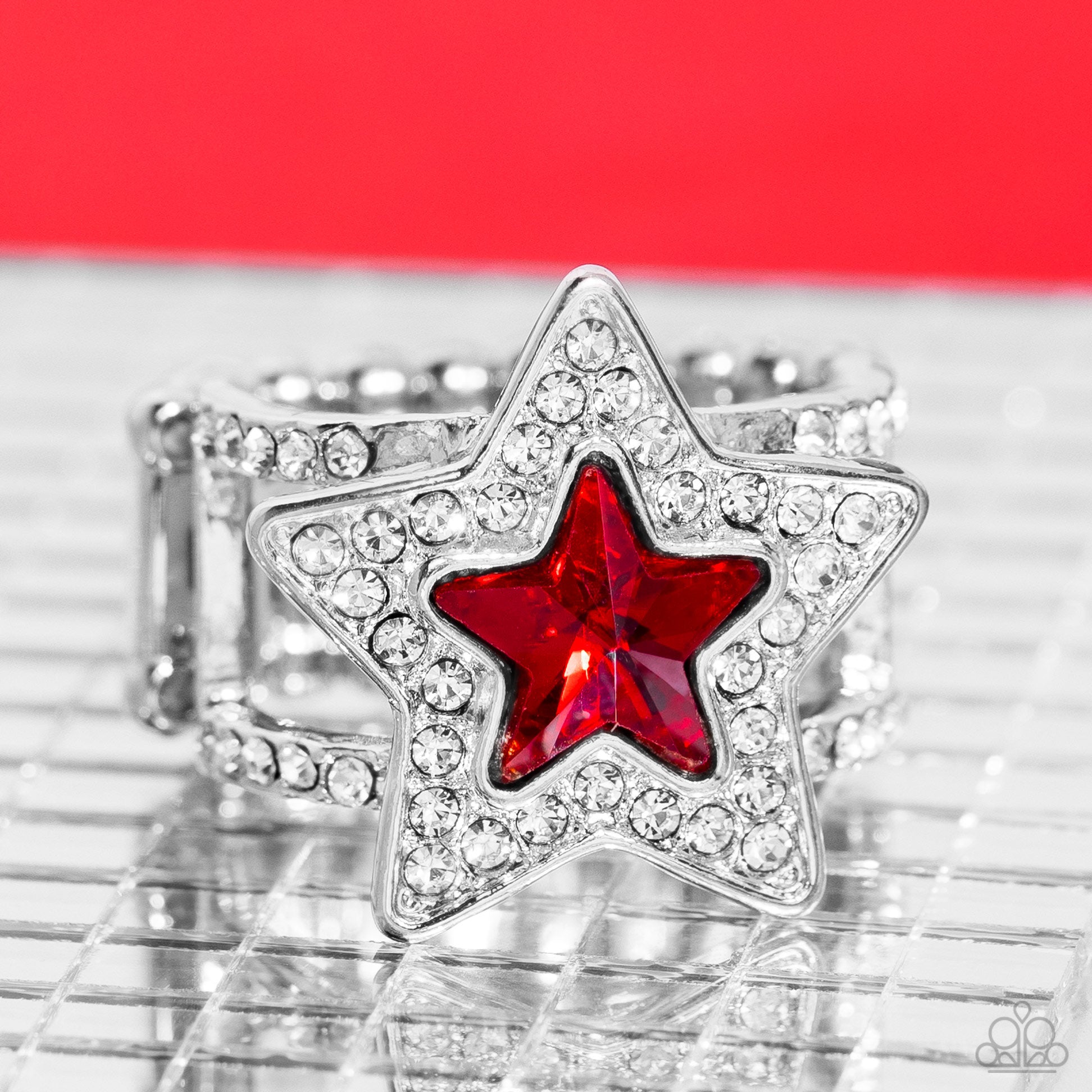 One Nation Under Sparkle Red Ring - Jewelry by Bretta