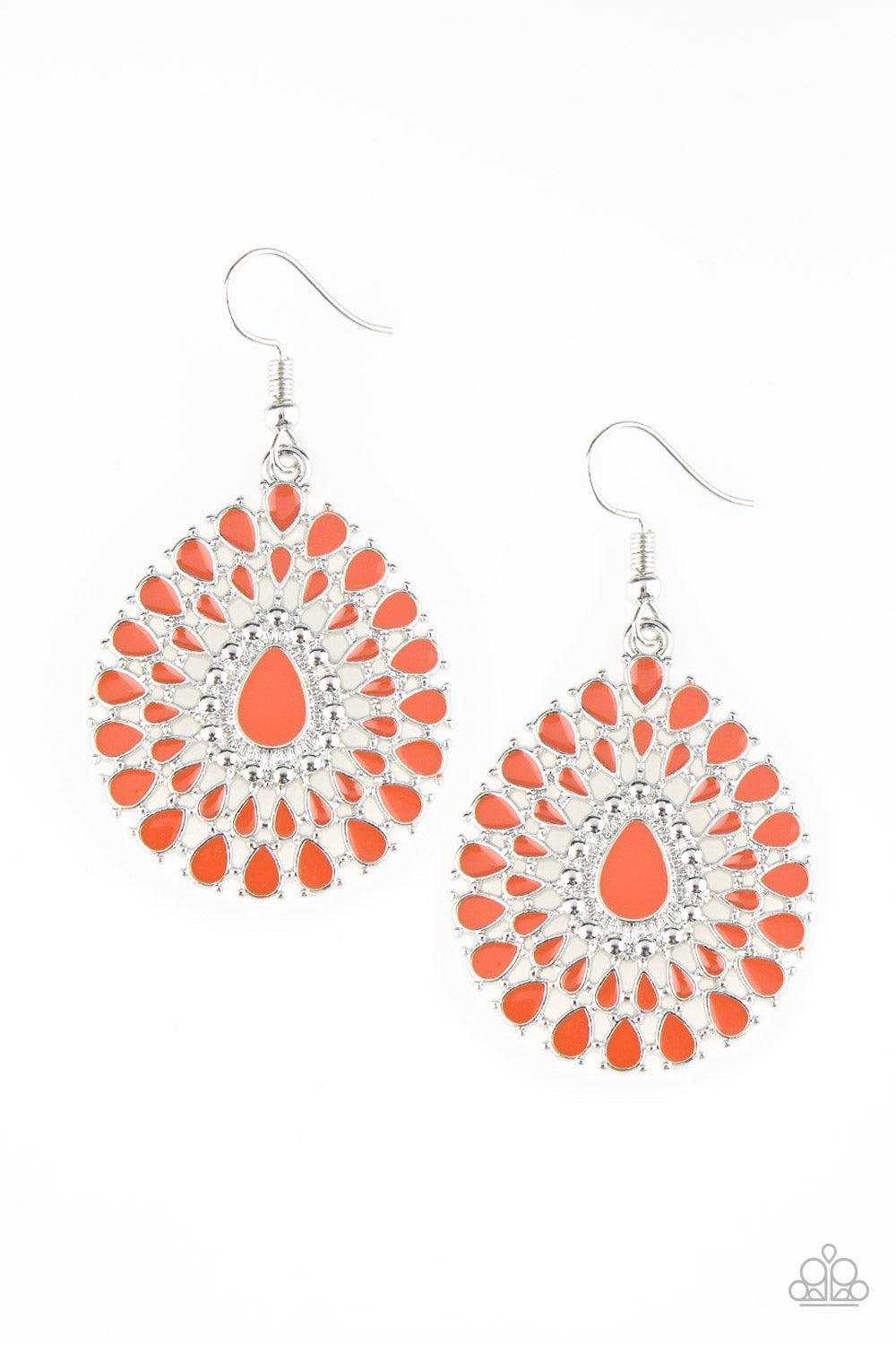 Paparazzi Accessories-City Chateau - Orange Earrings