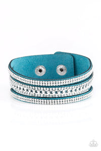 Rollin In Rhinestones Blue Wrap Bracelet - Jewelry by Bretta