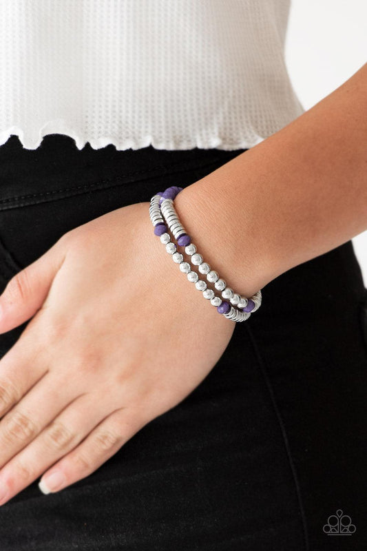 Paparazzi Accessories-Downright Dressy - Purple Bracelets
