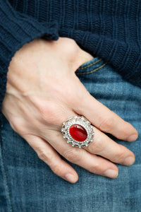Paparazzi Accessories-BAROQUE The Spell - Red Ring