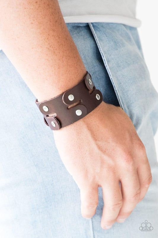 Paparazzi Accessories-Downright Desperado - Brown Urban Bracelet