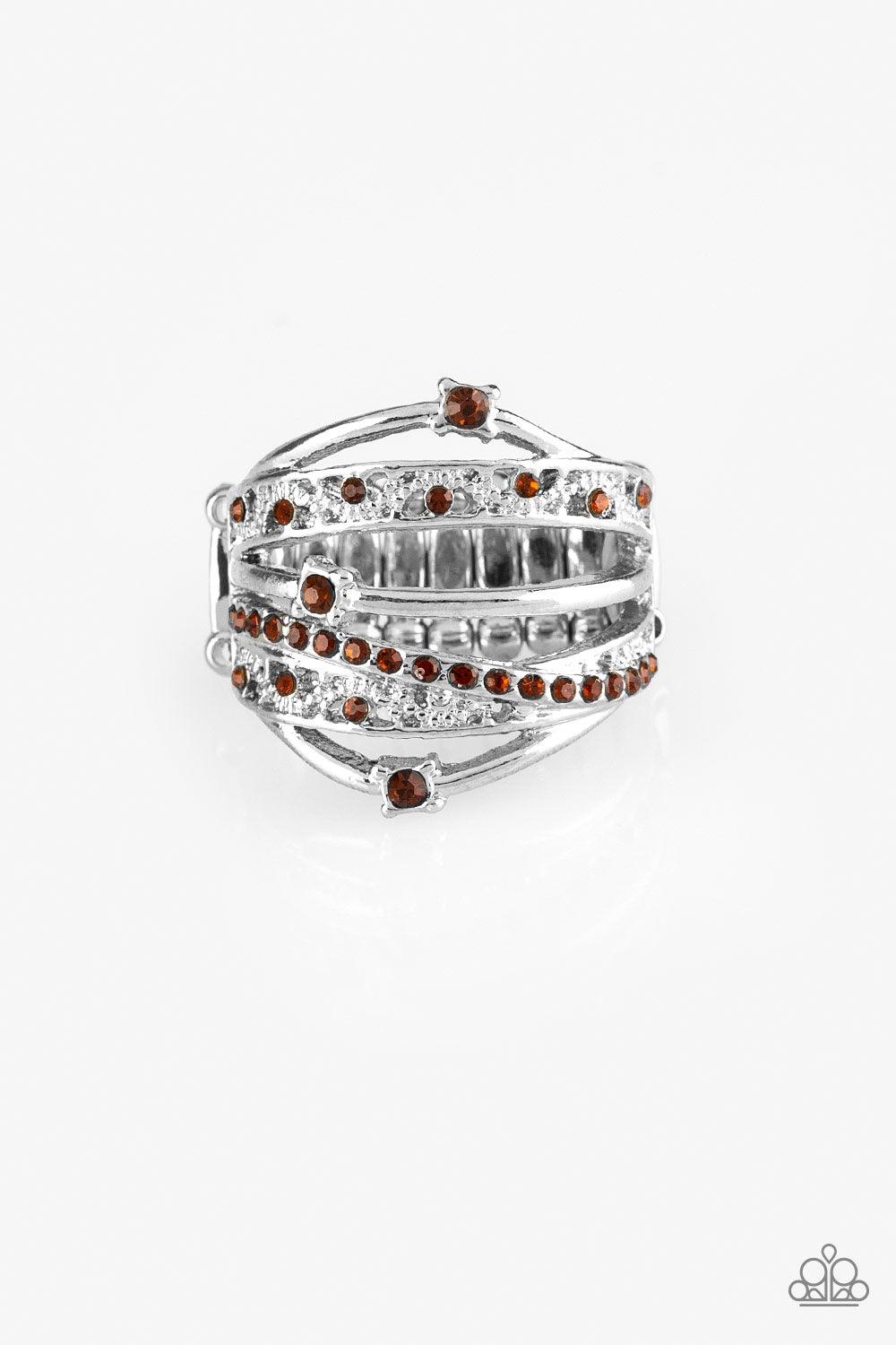 Paparazzi Accessories-Making The World Sparkle - Brown Ring