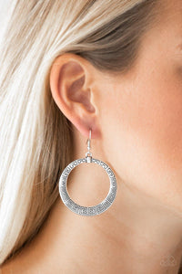Paparazzi Accessories-Mayan Mantra - Silver Earrings