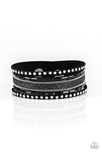 Paparazzi Accessories-Seize The Sass - Black Wrap Bracelet