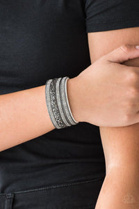 Paparazzi Accessories-Really Rock Band - White Wrap Bracelet