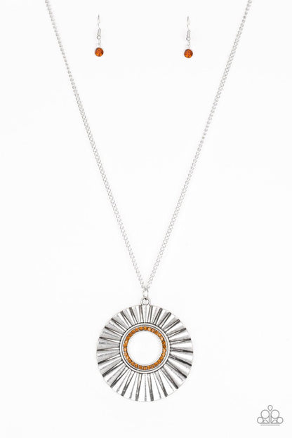 Paparazzi Accessories-Chicly Centered - Brown Necklace