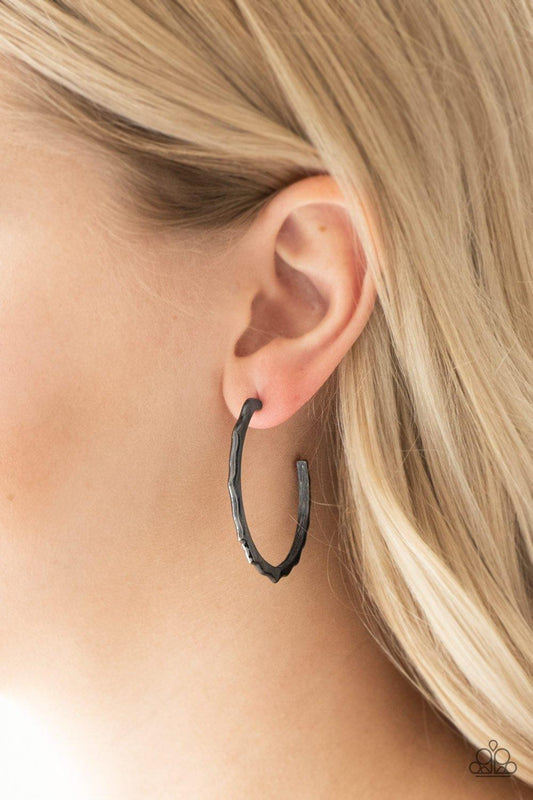 Paparazzi Accessories-Danger Zone - Black Earrings