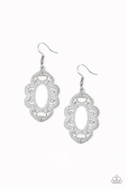Paparazzi Accessories-Mantras and Mandalas - White Earrings