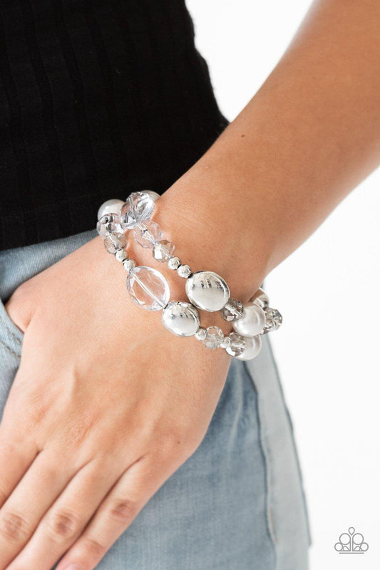 Paparazzi Accessories-Downtown Dazzle - Silver Bracelets