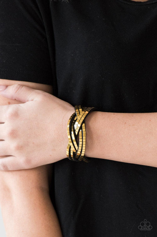 Paparazzi Accessories-Looking For Trouble - Gold Bracelet