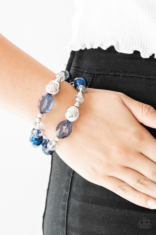 Paparazzi Accessories-Downtown Dazzle - Blue Bracelet