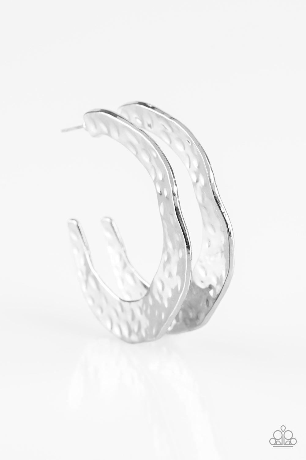 Paparazzi Accessories-The HOOP Up - Silver Earrings