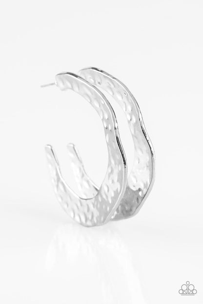 Paparazzi Accessories-The HOOP Up - Silver Earrings