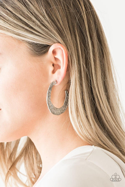 Paparazzi Accessories-The HOOP Up - Silver Earrings