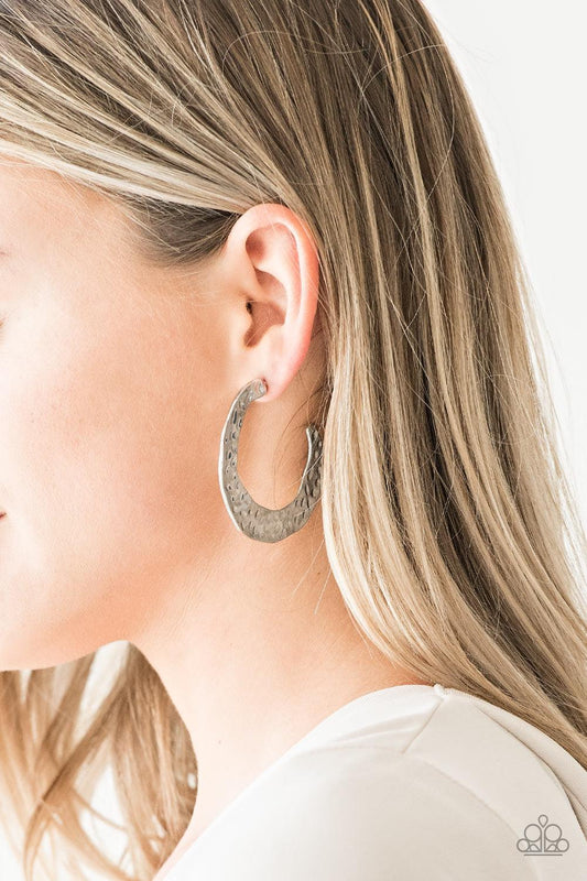 Paparazzi Accessories-The HOOP Up - Silver Earrings