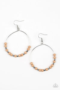 Paparazzi Accessories-Stone Spa - Brown Earrings