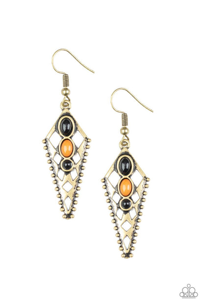 Paparazzi Accessories-Terra Territory - Brass Earrings