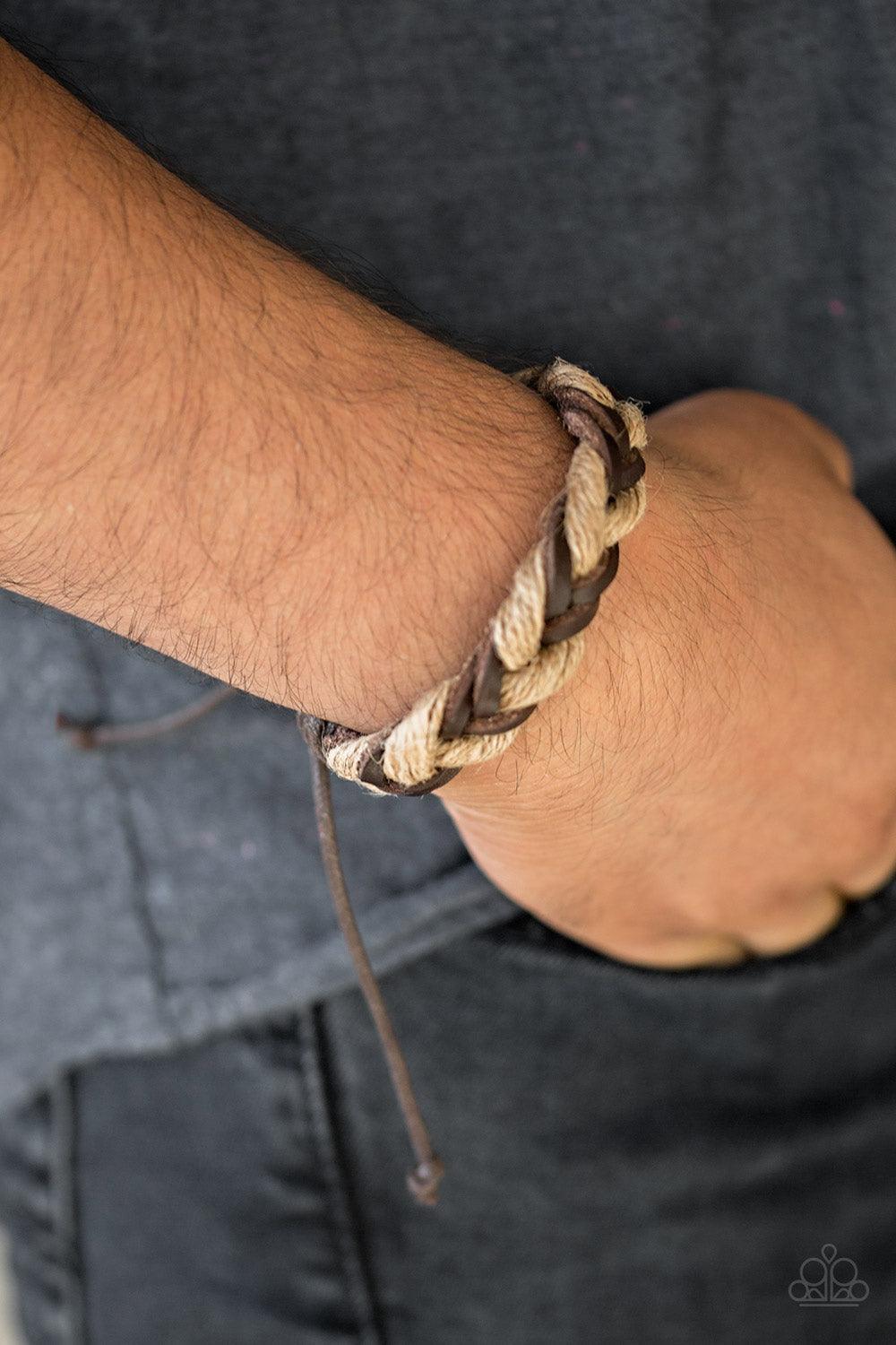 Paparazzi Accessories-Trail Marker - Brown Urban  Bracelet