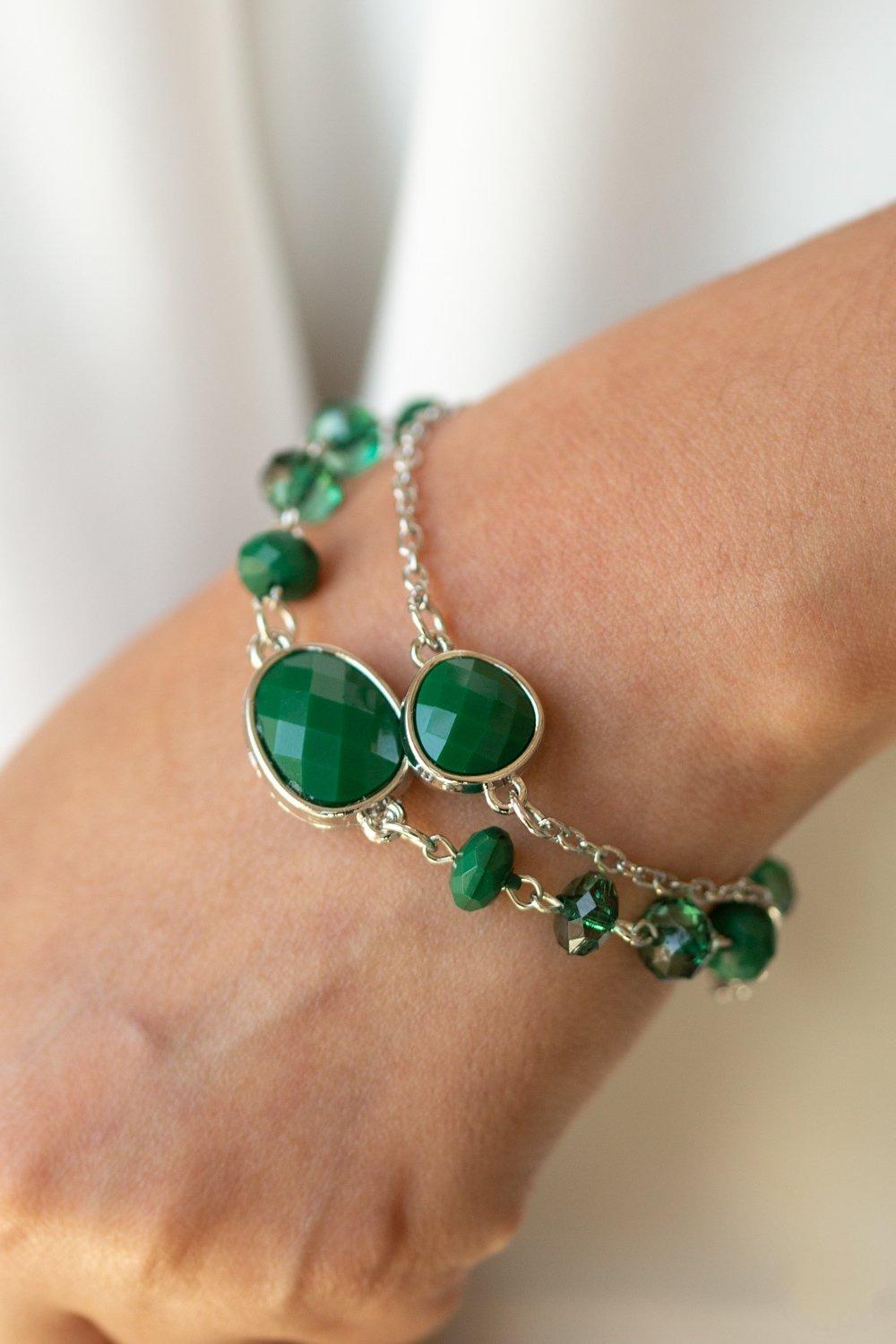 Paparazzi Accessories-Crowd Pleaser - Green Bracelet