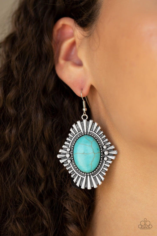 Easy As PIONEER Blue Earrings - Jewelry by Bretta