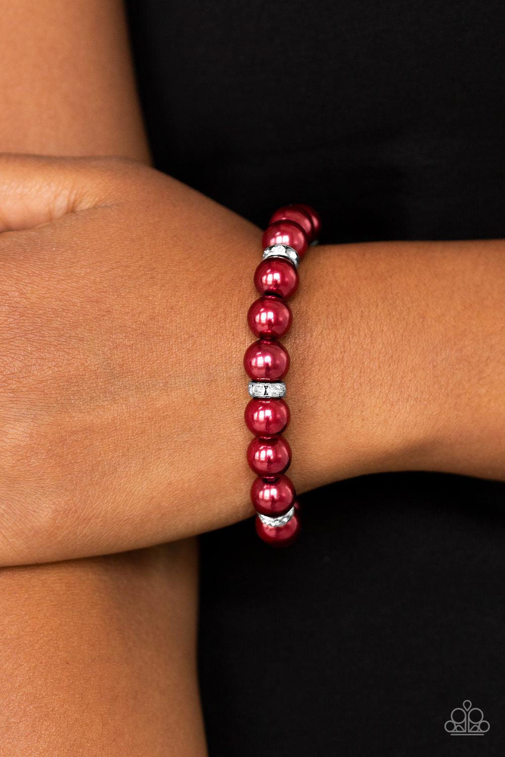 Paparazzi Accessories-Exquisitely Elite - Red Stretch Bracelet