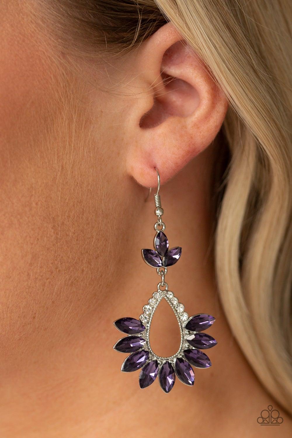 Paparazzi Accessories-Extra Exquisite - Purple Earrings