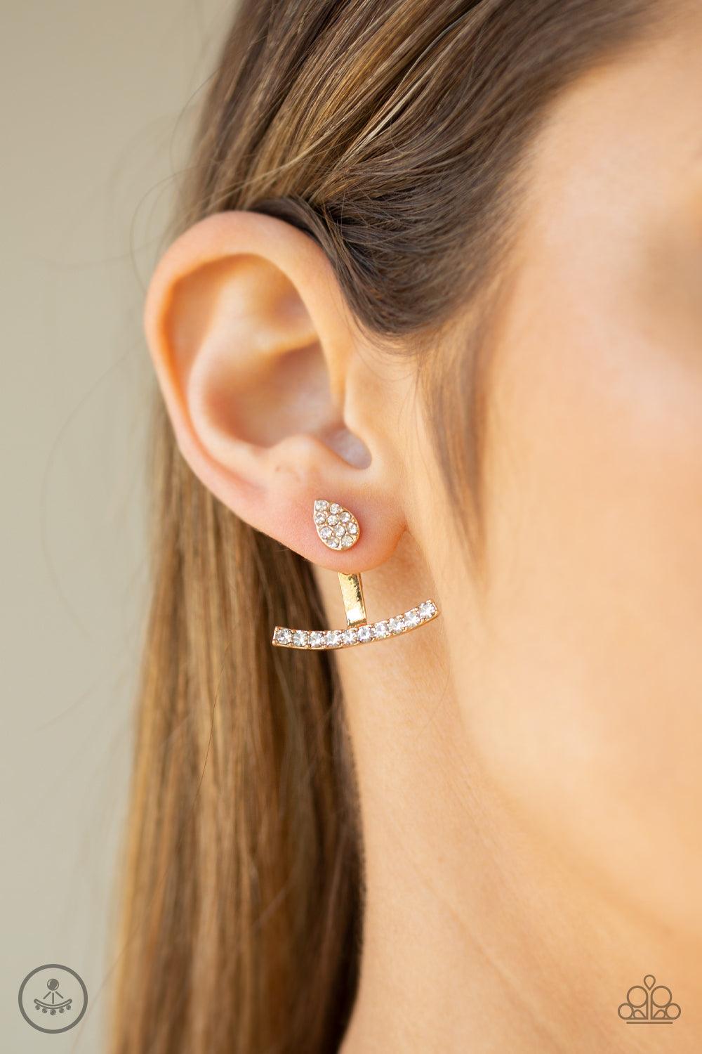 Paparazzi Accessories- Glowing Glimmer Gold Earrings