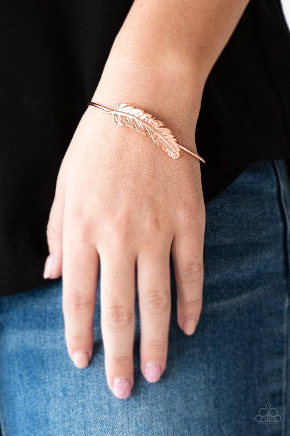 Paparazzi Accessories-How Do You Like This FEATHER? - Copper - jewelrybybretta