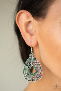 Paparazzi Accessories-Malibu Gardens - Green Earrings