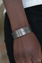 Paparazzi Accessories-Patterned Plains - Silver Cuff Bracelet - jewelrybybretta