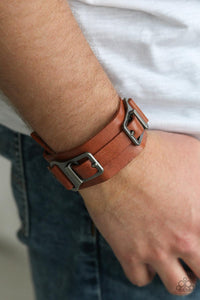 Paparazzi Accessories-Scout It Out - Brown Urban Bracelet - jewelrybybretta