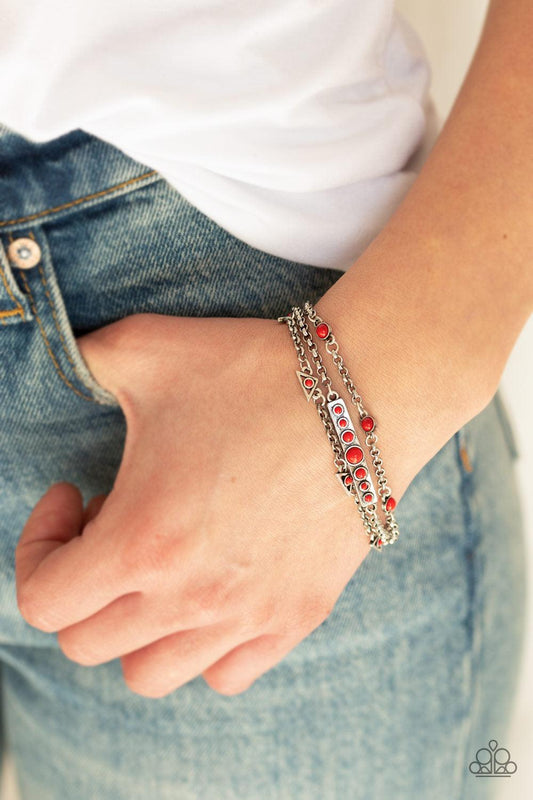Paparazzi Accessories-No Means NOMAD - Red Bracelet