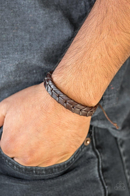 Paparazzi Accessories-Navy Nautical - Brown Urban Bracelet