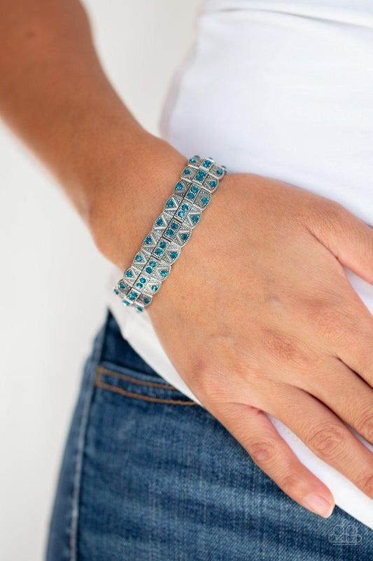 Modern Magnificence Blue Bracelet - Jewelry by Bretta