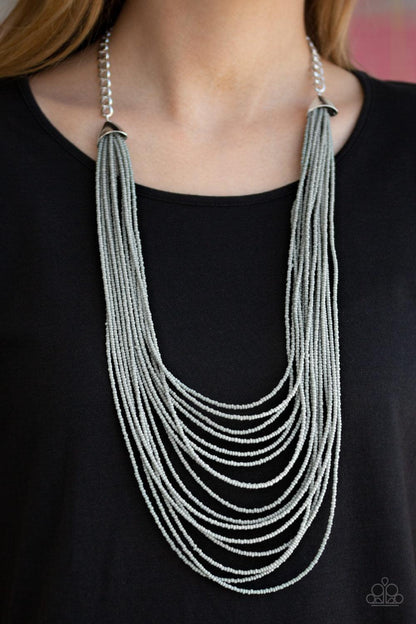 Paparazzi Accessories-Peacefully Pacific - Silver Necklace