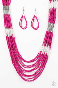 Paparazzi Accessories-Let It BEAD - Pink Necklace