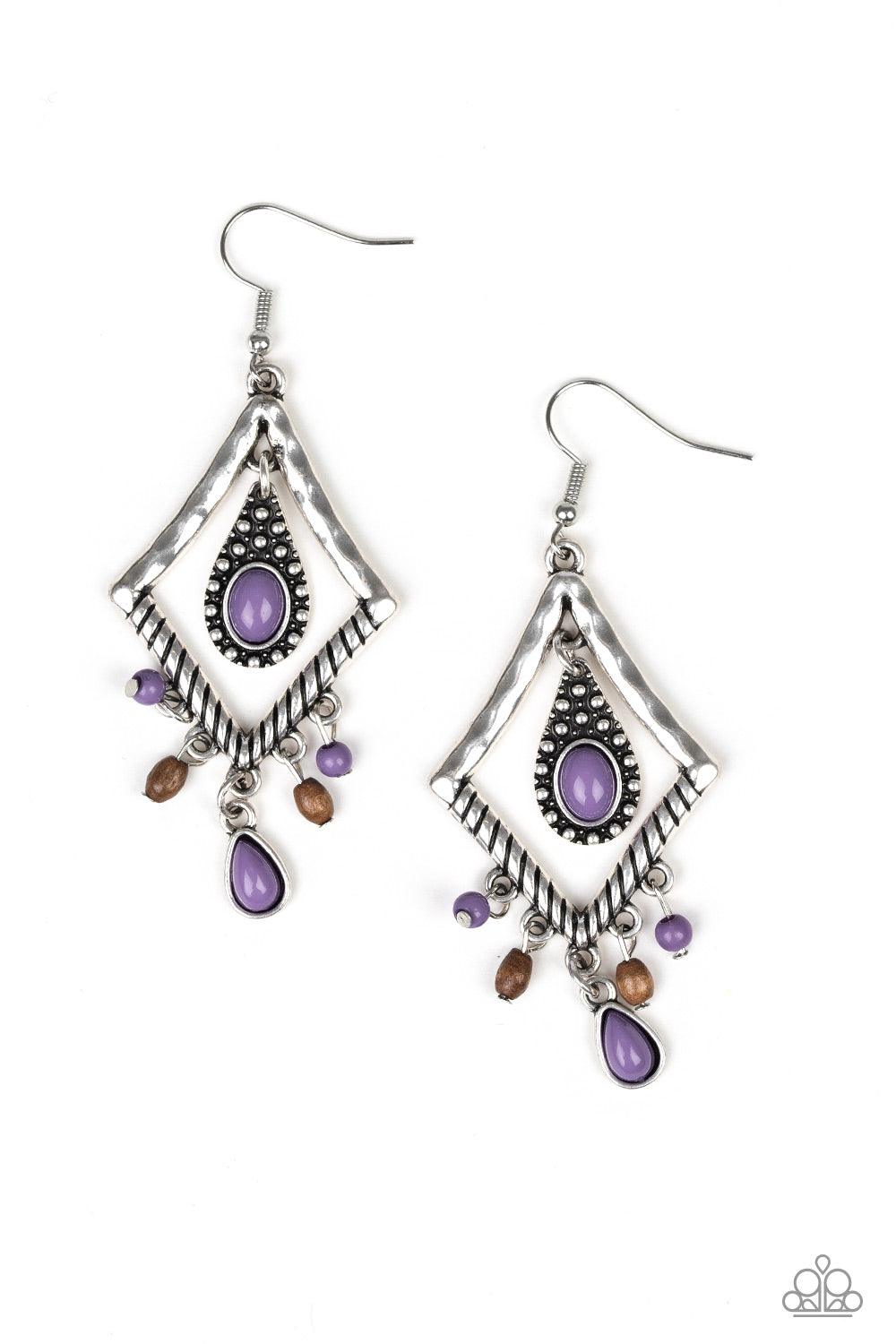 Paparazzi Accessories-Southern Sunsets - Purple Earrings