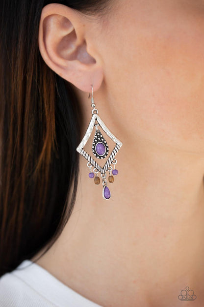 Paparazzi Accessories-Southern Sunsets - Purple Earrings