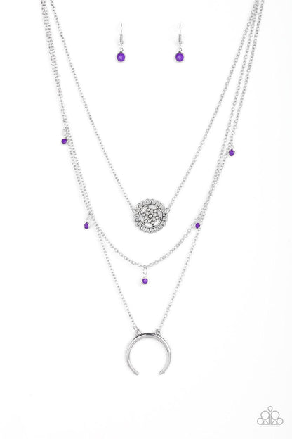 Paparazzi Accessories-Lunar Lotus - Purple Necklace