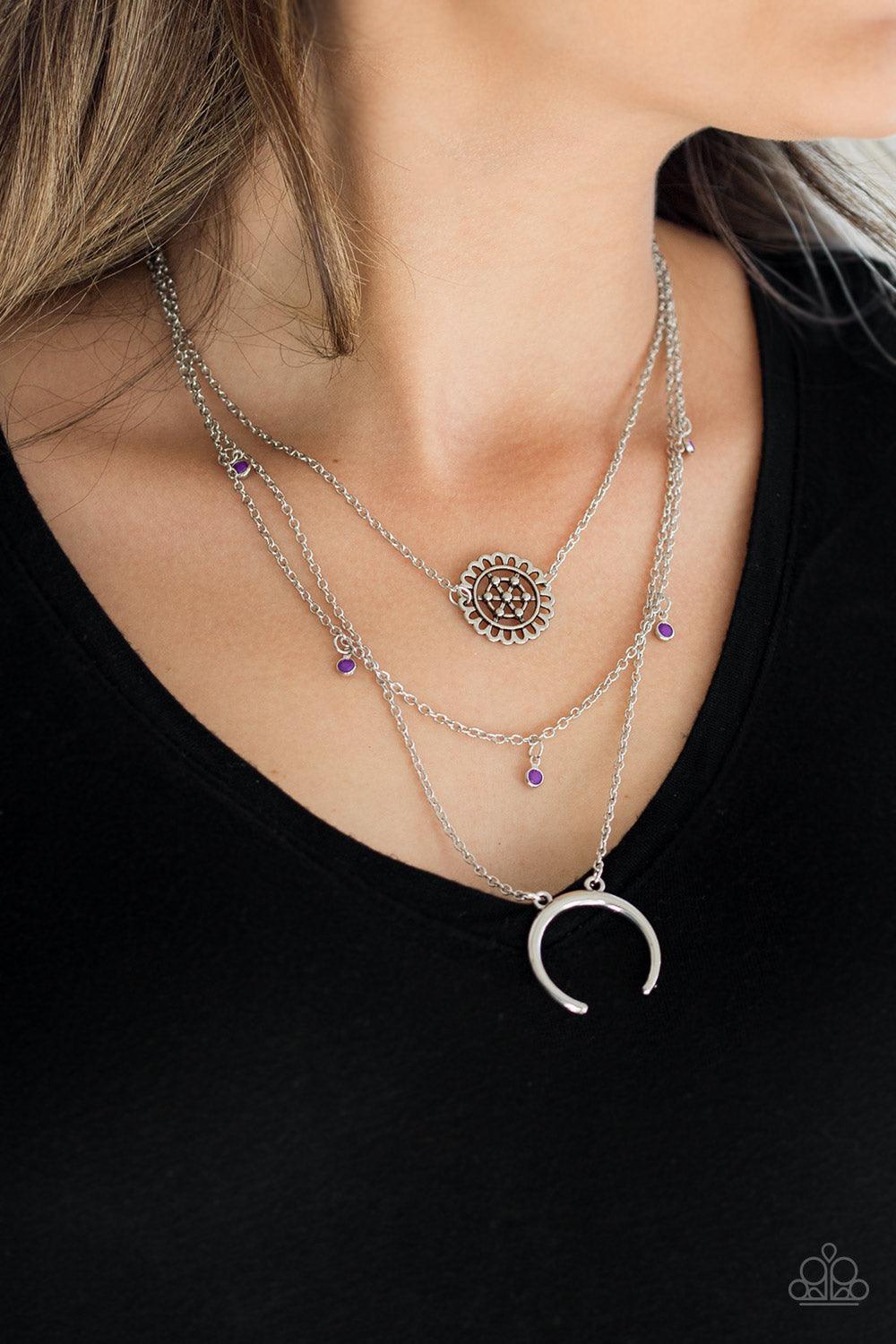 Paparazzi Accessories-Lunar Lotus - Purple Necklace