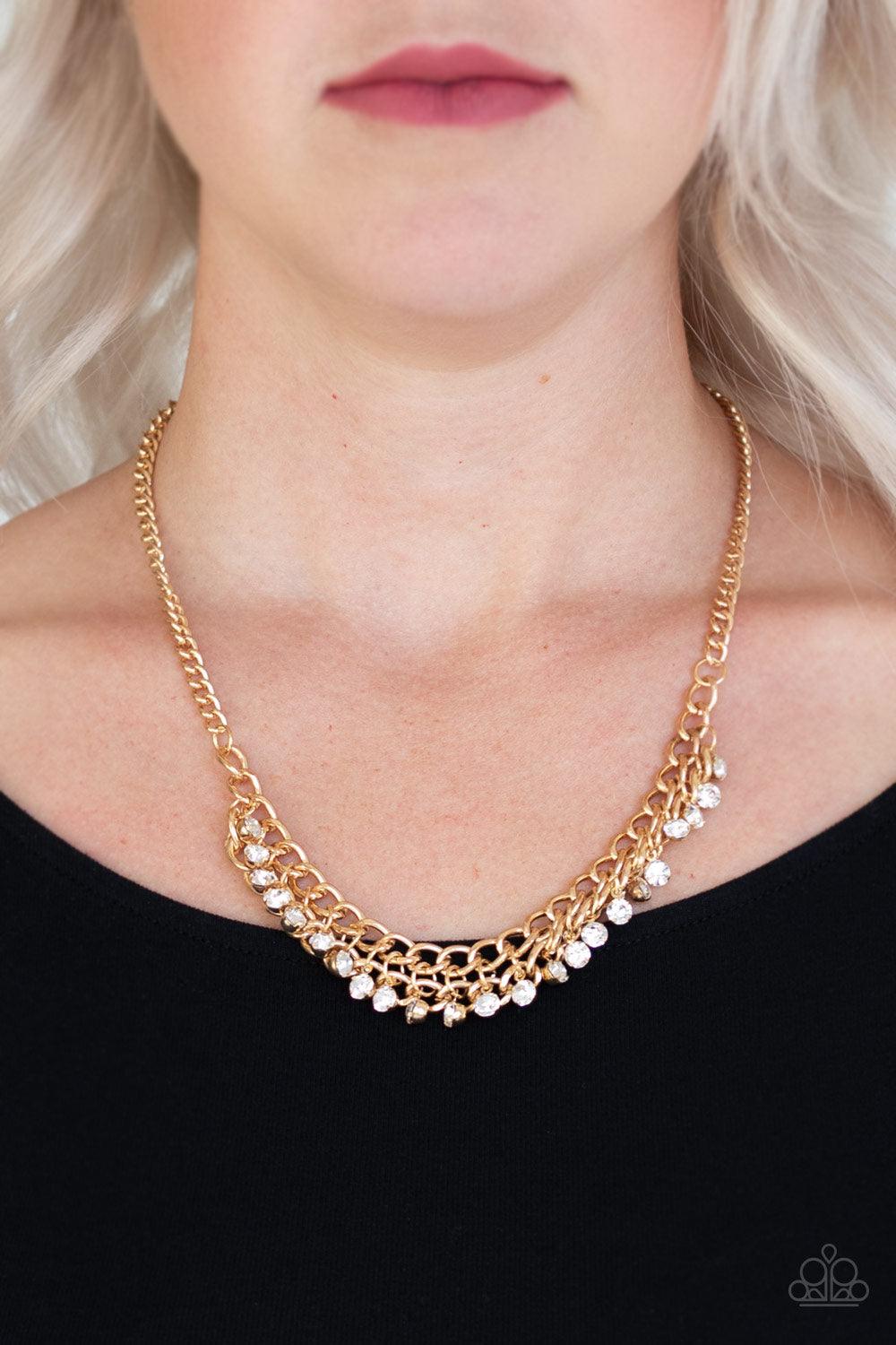 Paparazzi Accessories-Glow and Grind - Gold Necklace