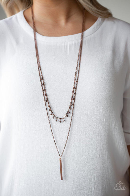 Paparazzi Accessories-Keep Your Eye On The Pendulum - Copper Necklace