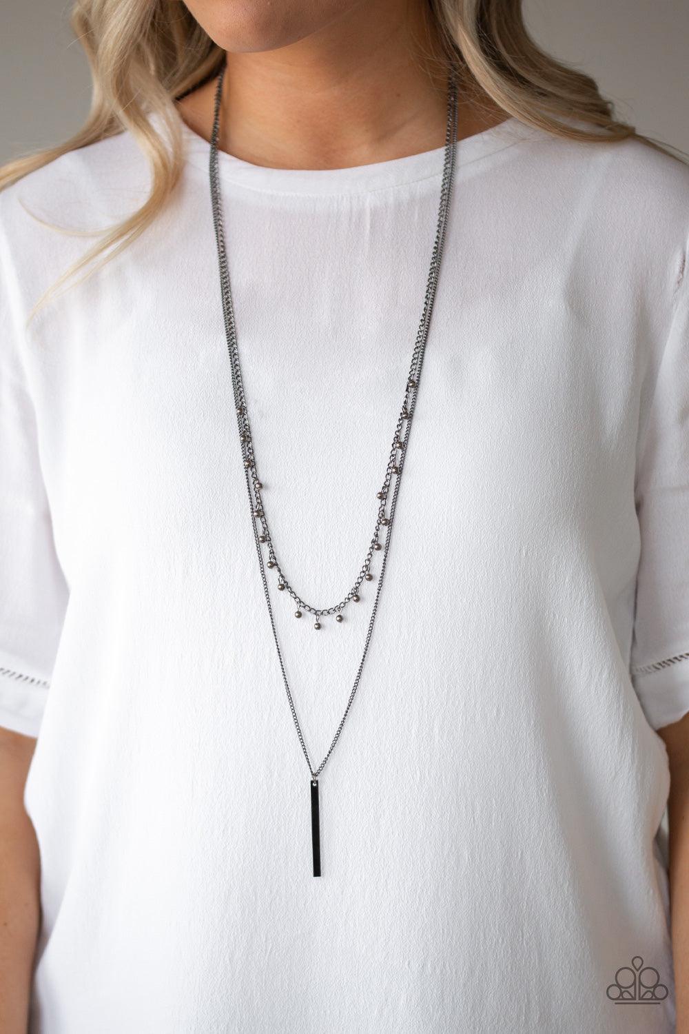 Paparazzi Accessories-Keep Your Eye On The Pendulum - Black Necklace