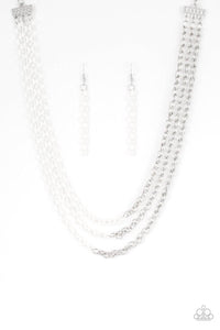 Paparazzi Accessories-Turn Up The Volume - White Necklace
